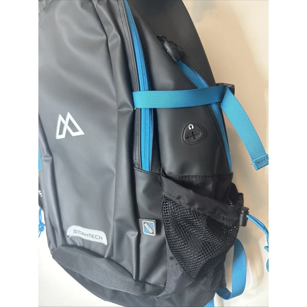 STORMTECH WBP-2 Adult's Deluge Backpack Black Blue Greek Flag Waterproof NWT